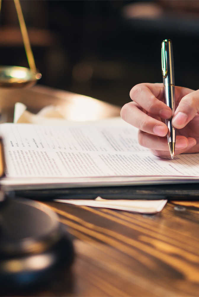 Lawyer,,Executive,Or,Businessman,Is,Signing,A,Signature,To,Approve